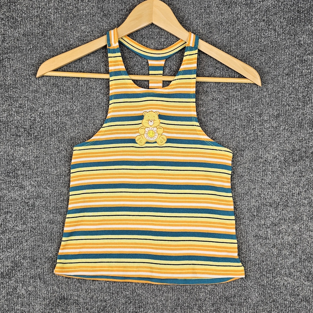 Vintage Vibes! Care Bears Funshine Bear Striped Tank Top‎
